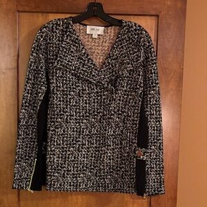 Per Se Black and White Tweed Blazer